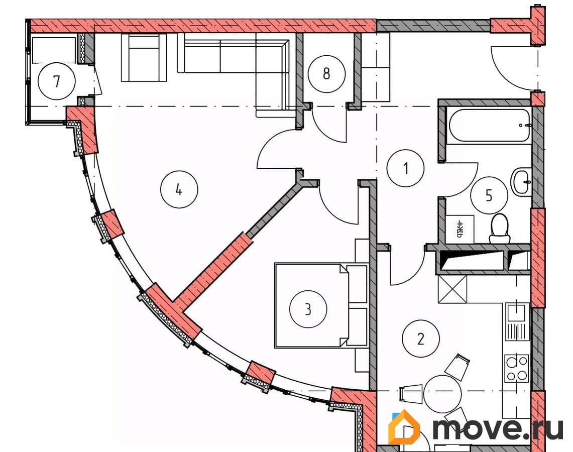2-комн. квартира, 71.6 м²
